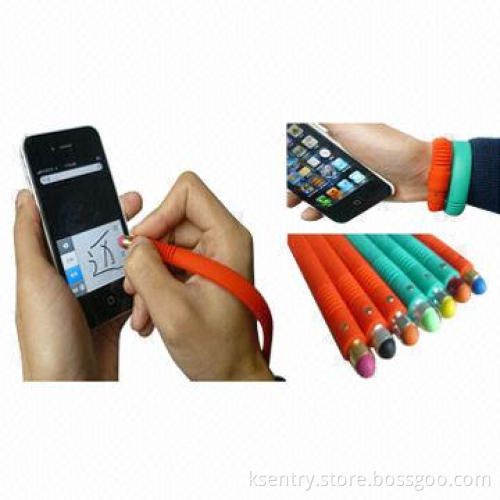 Silicone Wristband Touch Stylus Pen for iPhone 5/iPad/Samsung S3/Note/S4, Tablet PC/MID/Mobile Phone